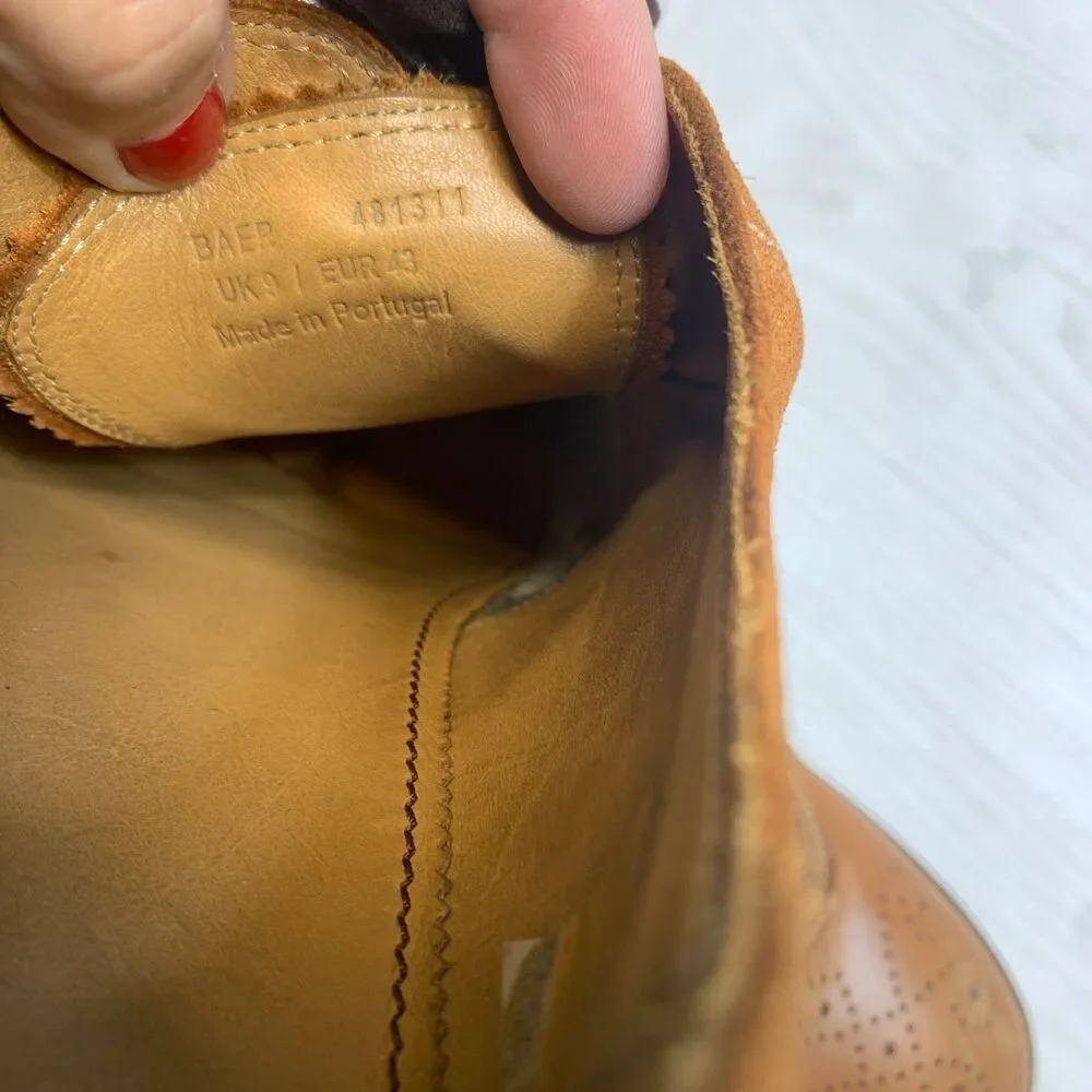 Paul Smith Shoes Mens Size 43 Brown Leather Brogue‎ Wingtip Oxford Made Italy